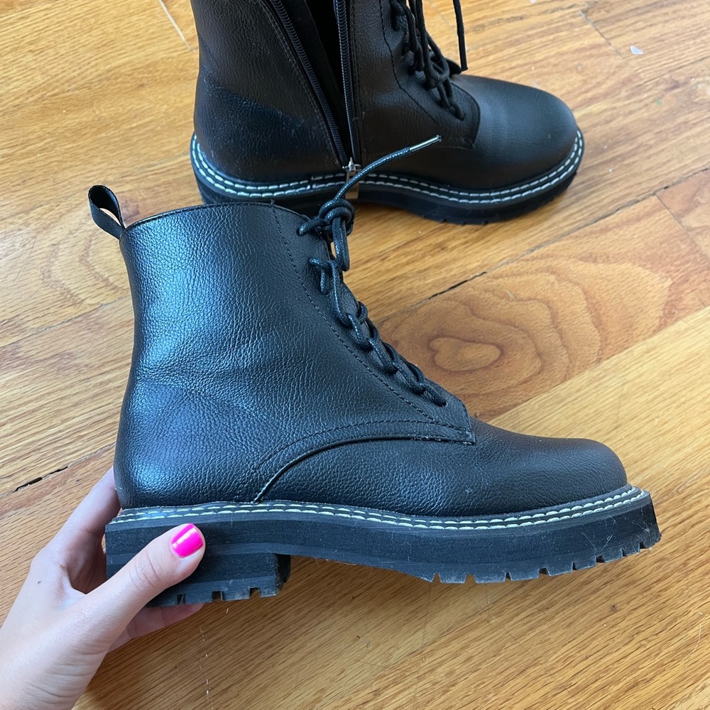 Black combat boots